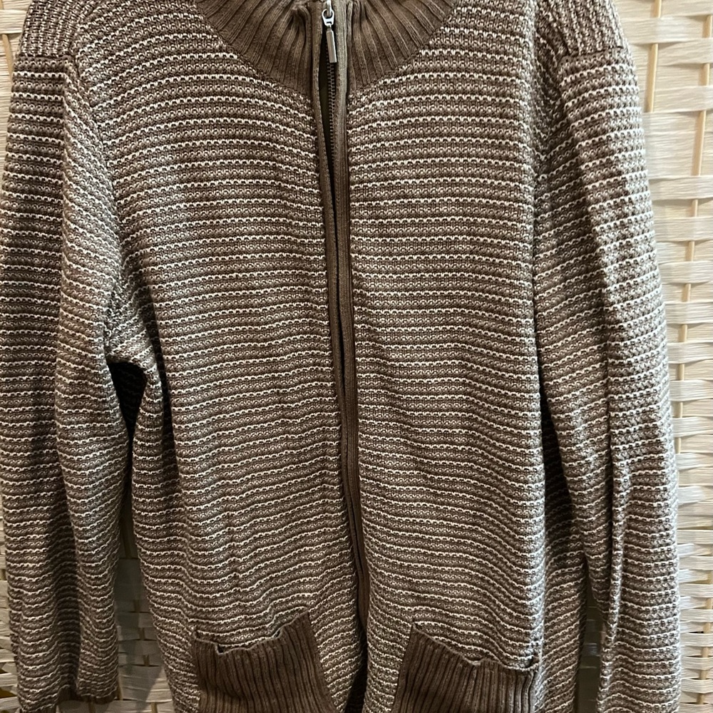 💝Karen Scott Petite Textured Zip Front Sweater S/1X💝